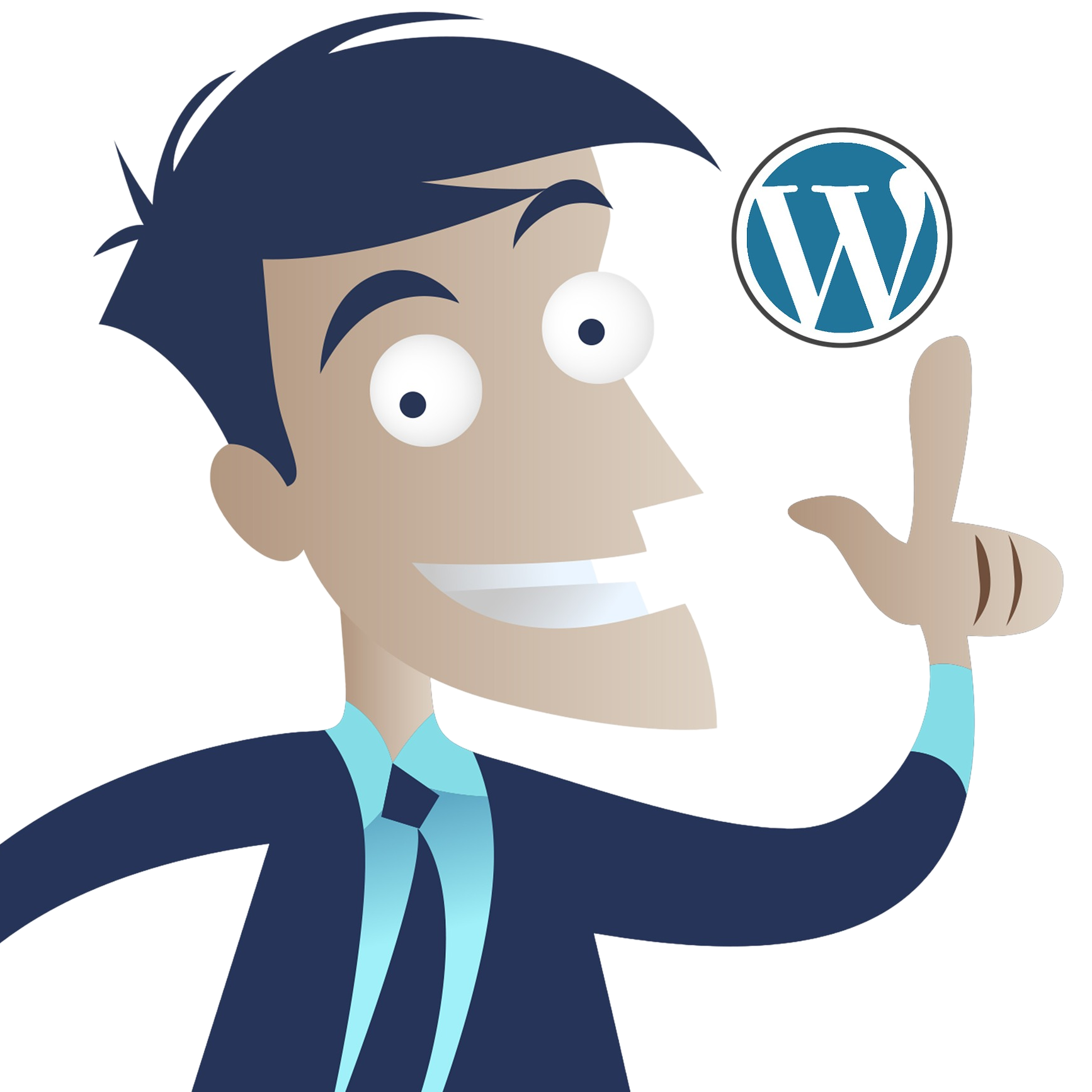 Postava s logem WordPressu